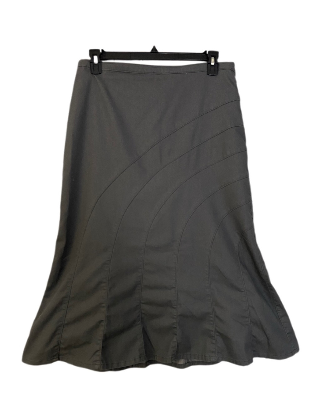 Christopher & Banks Gray A-Line Skirt with Curved Paneling Flared Hem Size 12